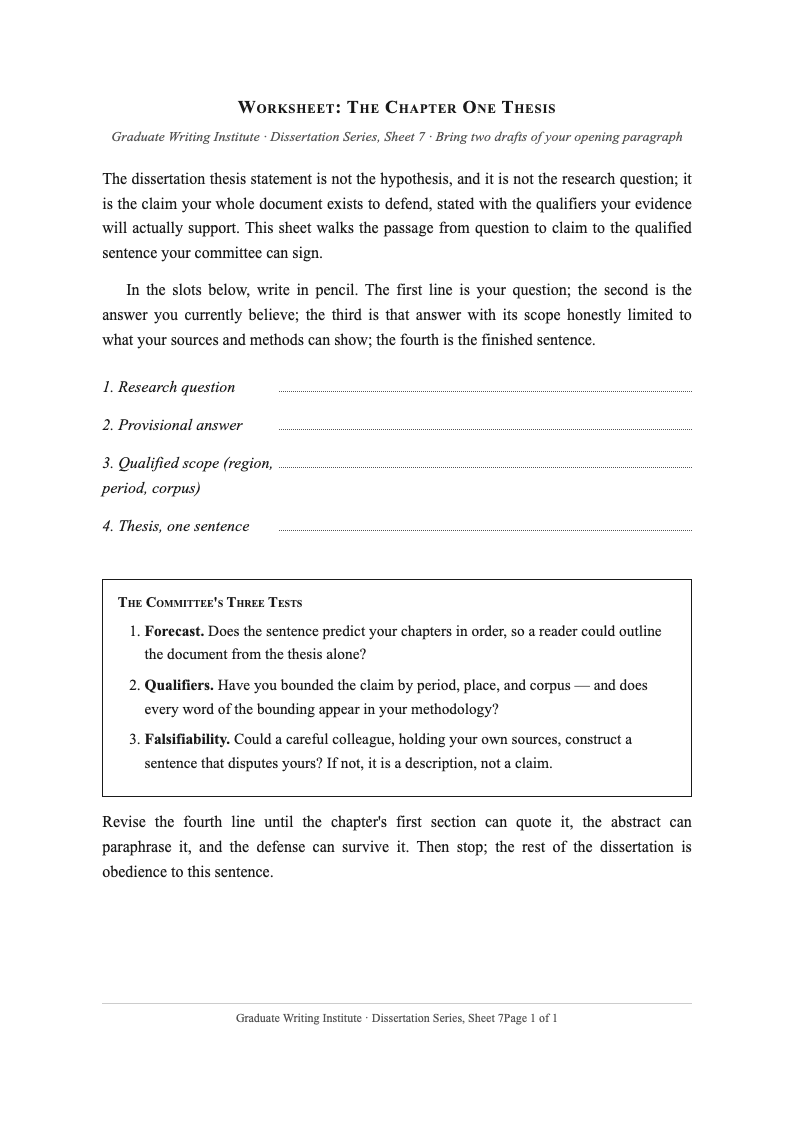 Dissertation Manuscript Thesis Statement